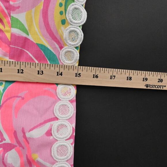 LILLY PULITZER Mila All Nighter Flamingo Dress Size 2 Crochet Lace Detail Shift‎ - Picture 6 of 13